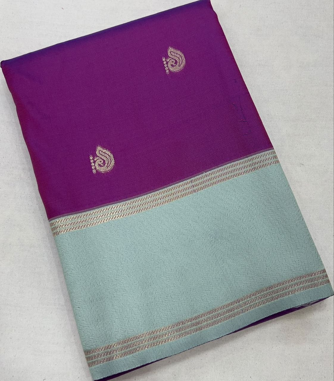 Magenta Purple Gajji Soft Silk Saree